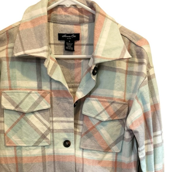 Anna Cai plaid button front shaket top‎ size S - Picture 3 of 9